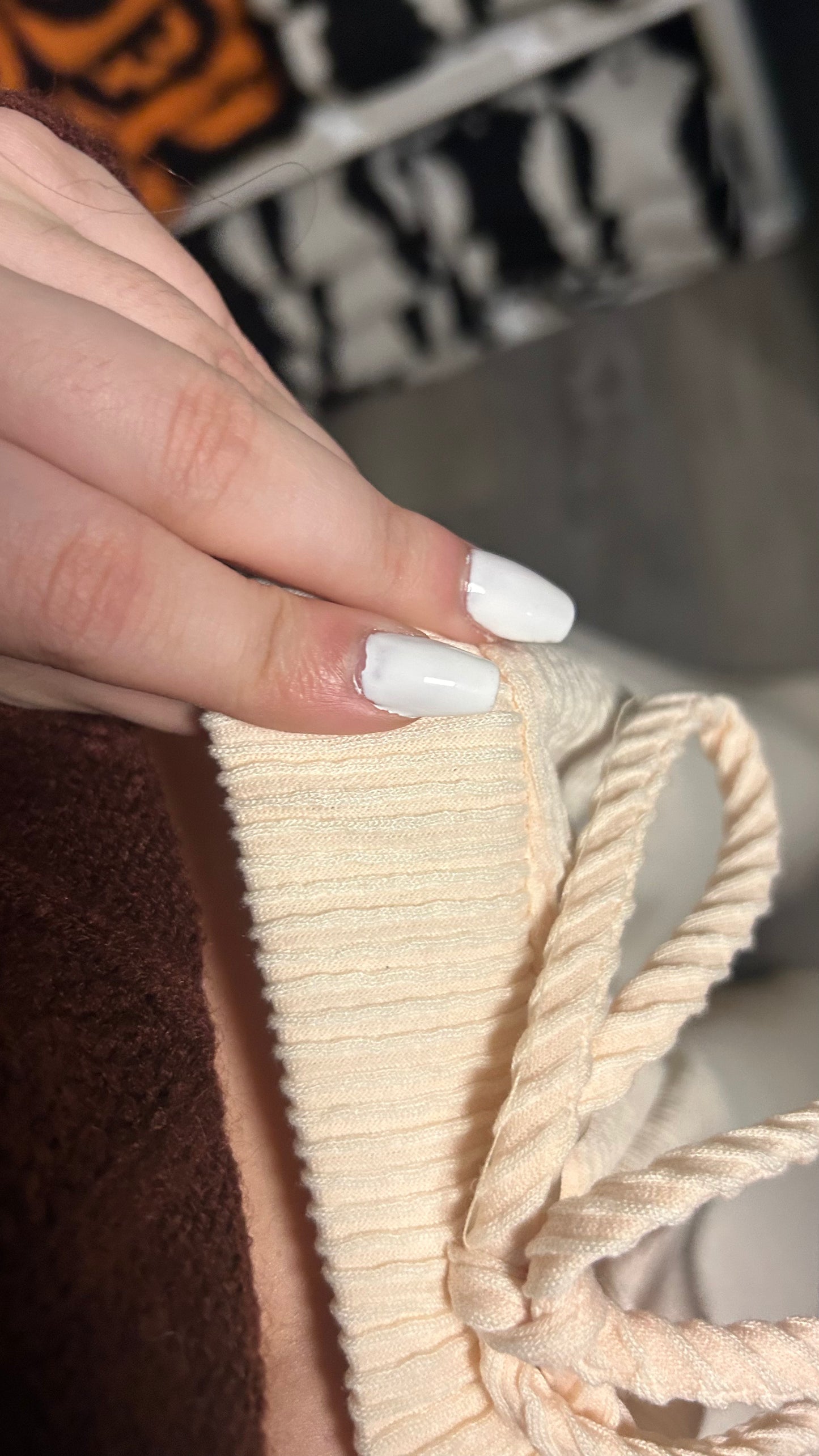 Cream Ribbed Knit Lounge Pants – High-Waist Wide Leg Cozy Pants | Neutral Fall Loungewear